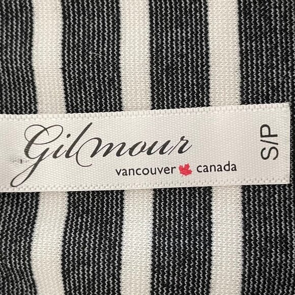 Gilmour Casual Pull On Poly Blend Striped Pencil Mini Skirt Blk Cream Sz S NWOT - Picture 6 of 8